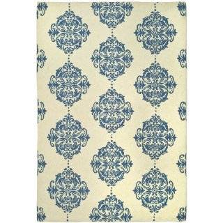   HK145A 6 Ivory/Blue Color Hand Hooked Chinese Chelsea Collection Rug