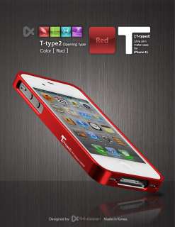   type2 Aluminum Metal Bumper Case Red for Apple iPhone 4S Blade  