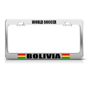 Bolivia Bolivian Flag World Soccer Metal license plate frame Tag 