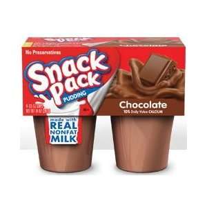 Hunts Snack Pack Pudding   Chocolate  4 Count 3.5 oz. Cups (Pack of 6 