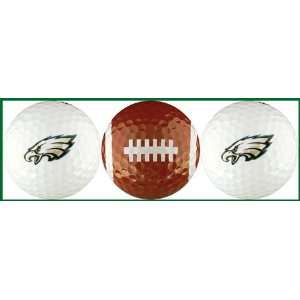 Philadelphia Eagles Golf Balls 3 Piece Gift Set with NFL Football Team 