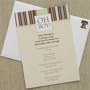   Personalized Baby Shower Invitations   Oh Boy
