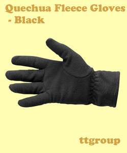 Quechua Fleece Ultralight Hiking Gloves Winter Running, Black, Size 