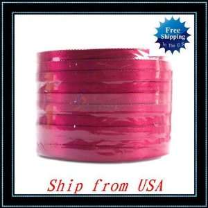 com + 50yards/lot 6mm wide 1 yard rose red satin ribbon ship from usa 