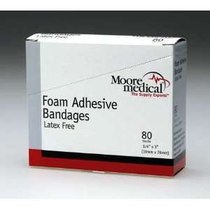  Moore Medical Foam Adhesive Bandages 1 X 3   Box of 80 