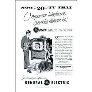 1951 Vintage Ad General Electric Black Daylite television 