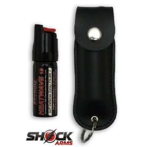   Pepper Spray Key Chain with Black Leather Soft Case