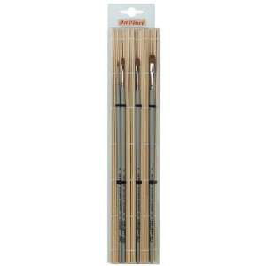   Oil 4 Brush Set with Free Bamboo Brush Mat and Painting Sponge Arts