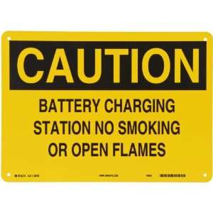   Header Caution, Legend Battery Charging Station No Smoking Or Open