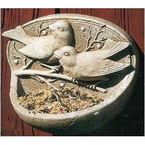 Cast Stone BERRY BIRD BIRDFEEDER Or BIRD BATH Garden SCULPTURE by 