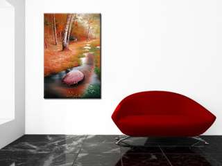 Wangke Stream in Forest oil painting bestbid_shop D636  