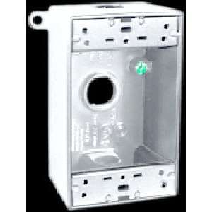  RAB B3W Weatherproof Single Outlet 3 Hole Box 1/2   White 