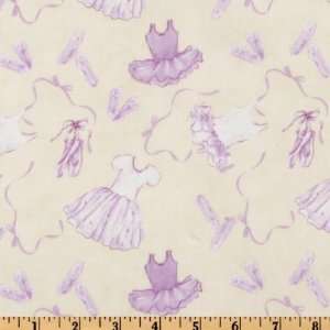  44 Wide Satin Slippers Ballet Clothes Cream/Lavender 