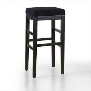 Armen Living Sonata 26 High Black Leather Backless Counter Bar stool 