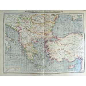  HARMSWORTH MAP 1906 INDUSTRY TURKEY ASIA MINOR SERVIA 