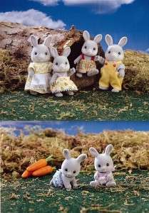   Cottontail Bunny Rabbit Family Baby Twin Figure Doll Sets  