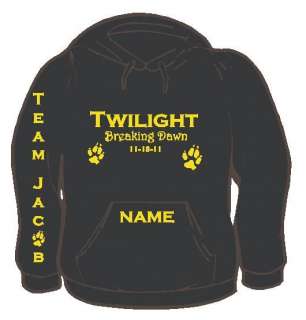 Twilight Breaking Dawn Team Jacob Logo Sweatshirt hoodie Adult S 4X 