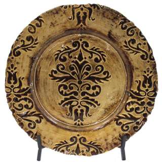 Leaf Emblem 17 Decorative Glass Plate W/ Stand 820335623992  