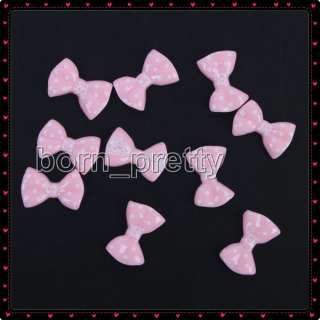 10 pcs Pink Bowknot Shape 3D Stickers Nail Art  