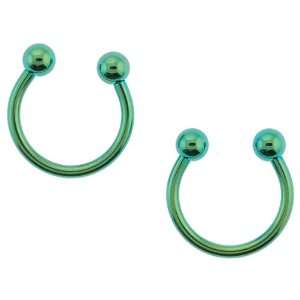   Stainless Steel 14G Horseshoes with 4mm Balls   Sold as a Pair