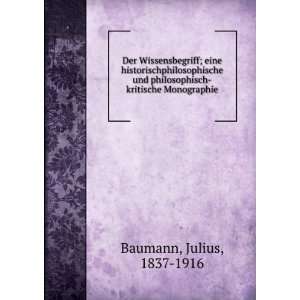   philosophisch kritische Monographie Julius, 1837 1916 Baumann Books