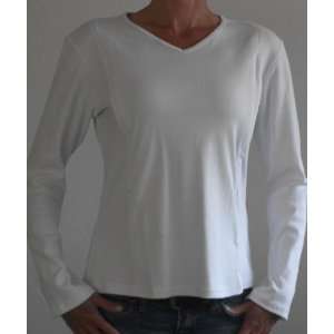  LS V neck Nursing T in White, XL 