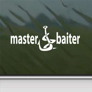  Funny Fishing Master Baiter White Sticker Laptop Vinyl 