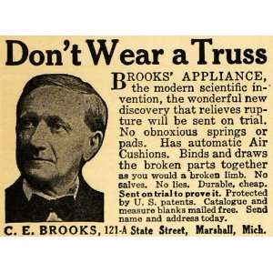  1918 Ad Truss Brook Appliance Medical Marshall Michigan 