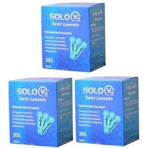  300 SOLO V2 Twist Lancets   30 GAUGE   3 Boxes of 100 