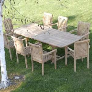   Extension Table & 8 Balina Arm Chairs & Cushions Patio, Lawn & Garden