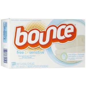 Bounce Dryer Sheets Free & Sensitive 120 ct (Quantity of 5)