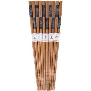  Bamboo Chopsticks with Goldfish Design, Set of 5 Kitchen 