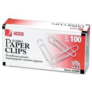  ACCO 72580   Smooth Economy Paper Clip, Steel Wire, Jumbo 