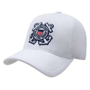  Air Mesh military logo baseball cap Coast Guard Cap, White 