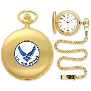  U.S. Air Force MILITARY Gold Pocket Watch Sports 