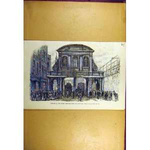  1877 Temple Bar City Front Sketch Architecture Building 