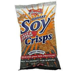 Low Fat Soy Crisps   Baked Soy Chip Snack Salt & Pepper 24 bags (1.3oz 