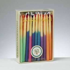  Chanukah Candles   Hand dipped Beeswax, Assorted Colors 