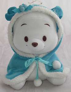   White Winnie the Pooh Snowball Blue Coat Snowflade Fur Trimmed  