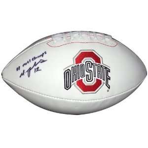Michael Jenkins Autographed Ohio State Buckeyes Logo Football w/ 02 