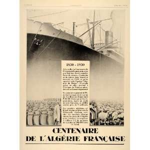  1929 Ad French Travel Ship Cruise Algeria Sheep Africa 