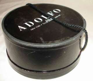 VINTAGE ADOLFO ABBOTT TRESSES INC. NEW YORK SMALL HAT BOX  