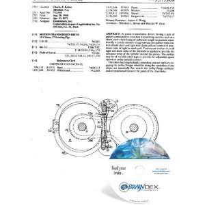    NEW Patent CD for MOTION TRANSMISSION DRIVE 