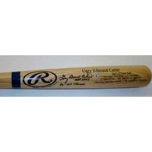   HOF 03 86 WS CHAMP SIGNED STAT Bat   Autographed MLB Bats Sports