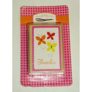  Thanks Rubber Stamp with Butterflies 2.5 Arts, Crafts 