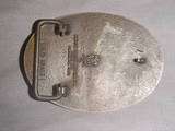  mens solid brass engraved belt buckle oil rig well derrick 3D  
