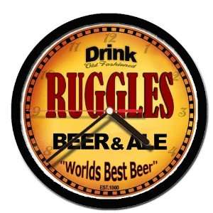  RUGGLES beer and ale cerveza wall clock 