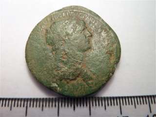162. Traian / Trajan sestertius, RARE REVERSE Roman coin  