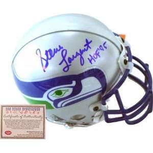  Steve Largent Autographed Mini Helmet with HOF 95 