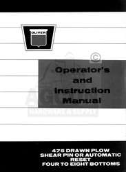 Oliver 475 Drawn Plow 4 8 Bottom Shear Operators Manual  